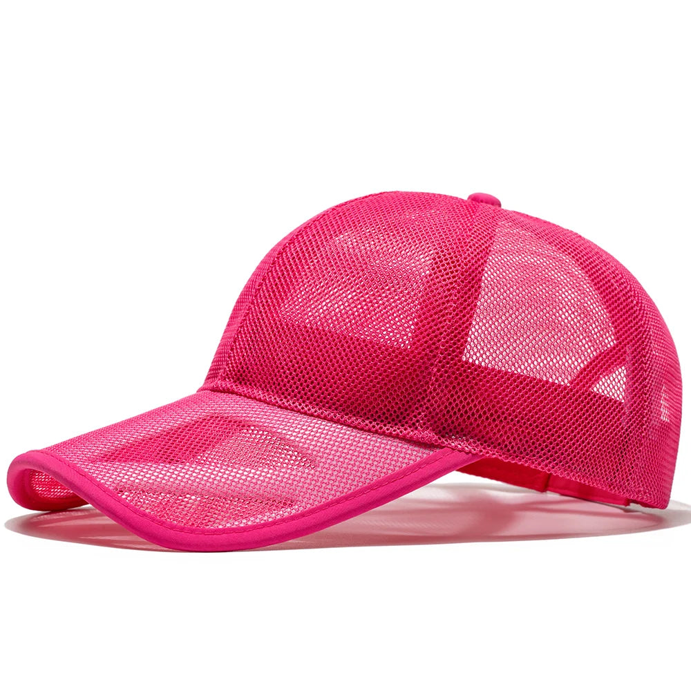 TEEK - Mesh Sun Cap Plus Size HAT theteekdotcom Rose Pink 56-60cm/up to 24in 