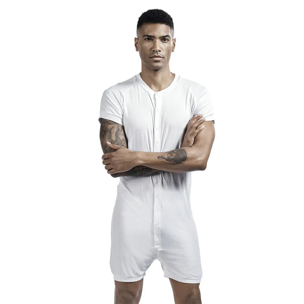 TEEK - Mens Slimming Underwear Bodysuit UNDERWEAR theteekdotcom White M 