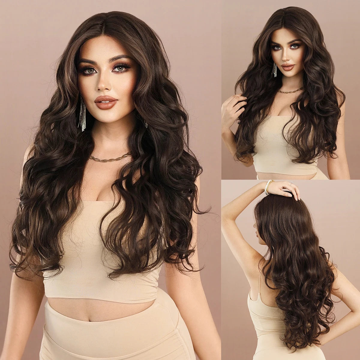 TEEK - Dark Rooted Lace Front Body Wavy Wigs HAIR theteekdotcom SZ5078-1