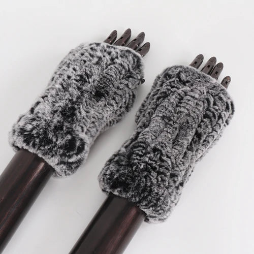 TEEK - Womens Natural Fluff Gloves Fingerless Gloves GLOVES theteekdotcom grey 1 20cm 