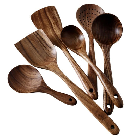 TEEK - Thailand Teak Natural Wood Cooking Spoons HOME DECOR theteekdotcom   