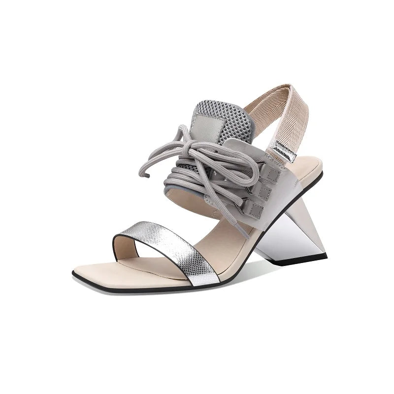 TEEK - Bowknot Easel Back Strap Wedge Sandals SHOES theteekdotcom Gray 5 