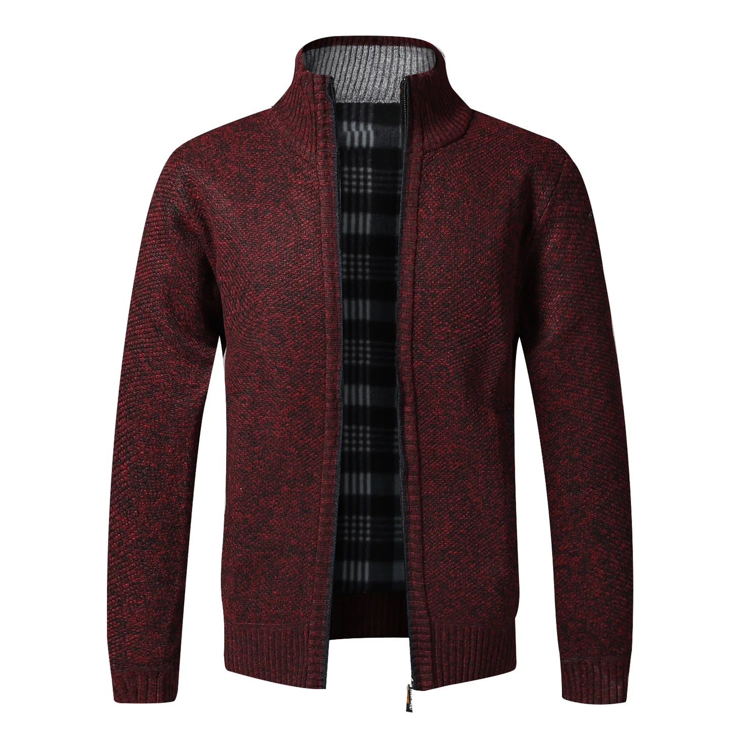 TEEK - Warm Knitted Zipper Sweater Jacket JACKET theteekdotcom red US XS | Tag M 