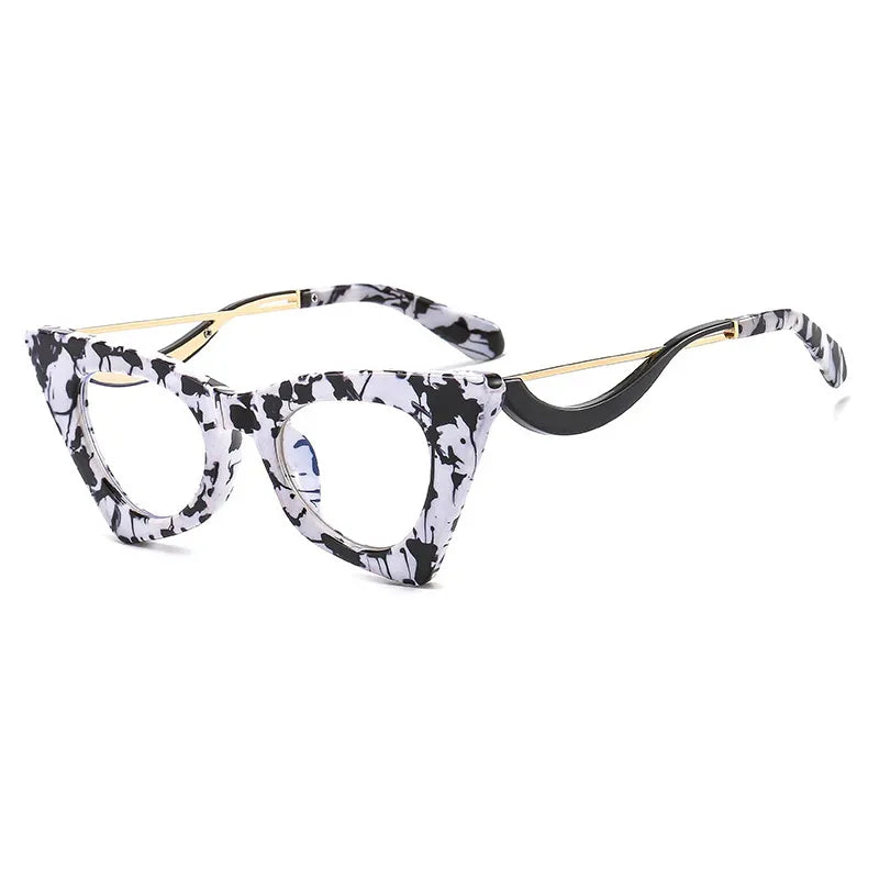 TEEK - Cat Eye Bar Clear Eyeglasses EYEGLASSES theteekdotcom C13 Flower  
