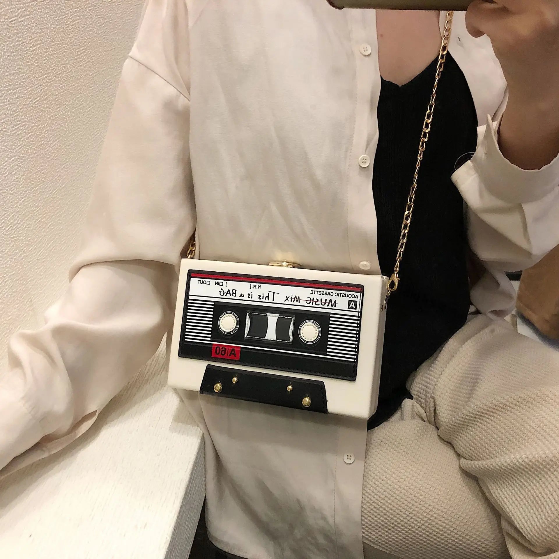 TEEK - Cassette Tape Chained Crossbody BAG theteekdotcom   