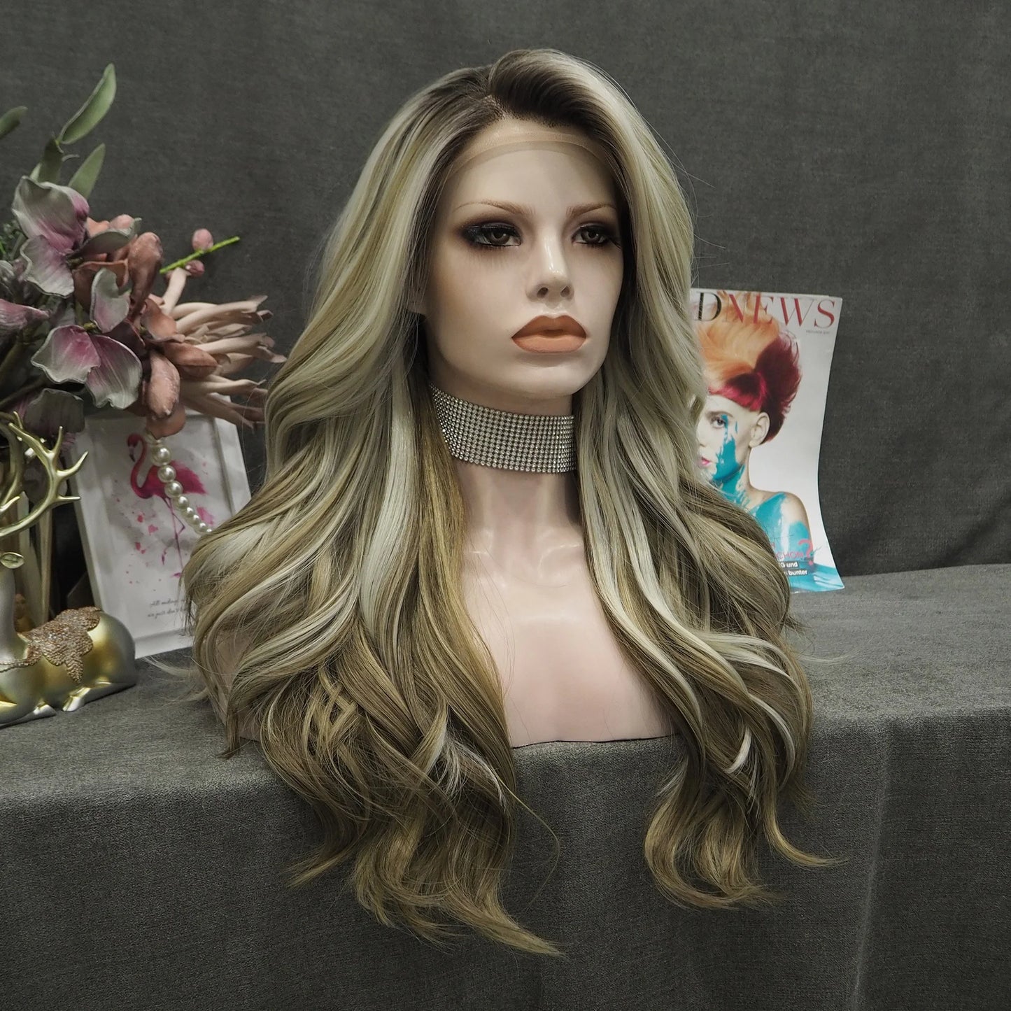TEEK - Long Wig Highlight Honey Blond Lace Front Wig HAIR theteekdotcom