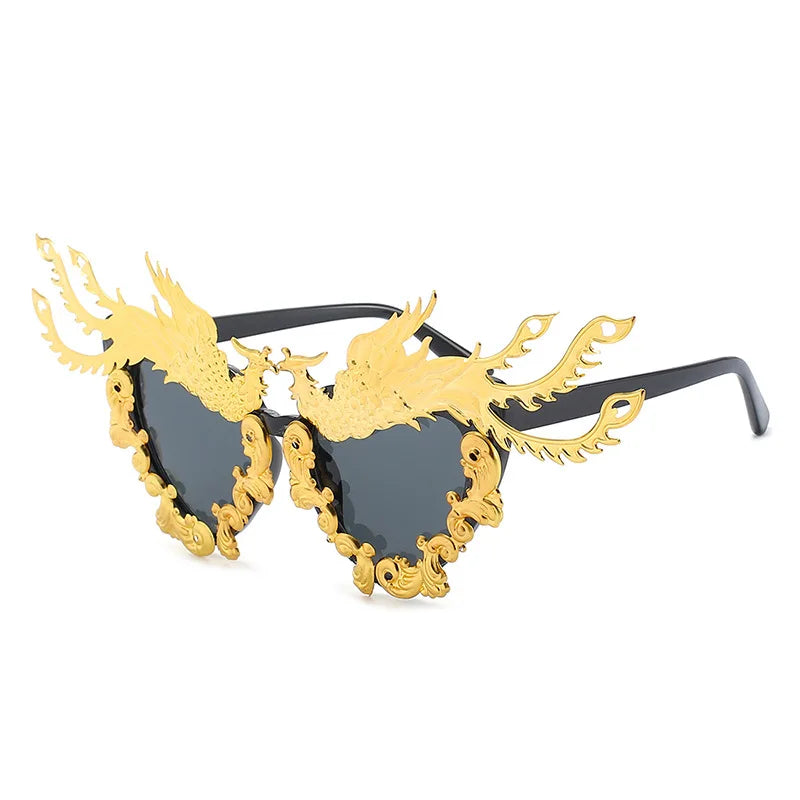 TEEK - Dragon or Phoenix Sunglasses EYEGLASSES theteekdotcom Black  