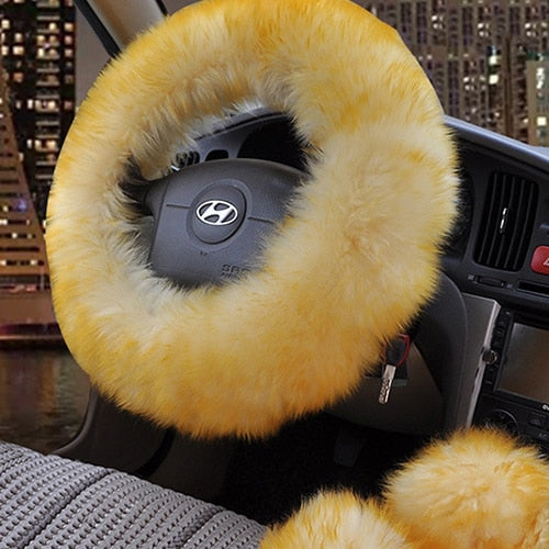 TEEK - Wool Fluff Steering & Shift Cover Set TRANSPORTATION theteekdotcom gold  