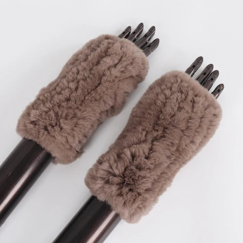 TEEK - Womens Natural Fluff Gloves Fingerless Gloves GLOVES theteekdotcom khaki 1 20cm 