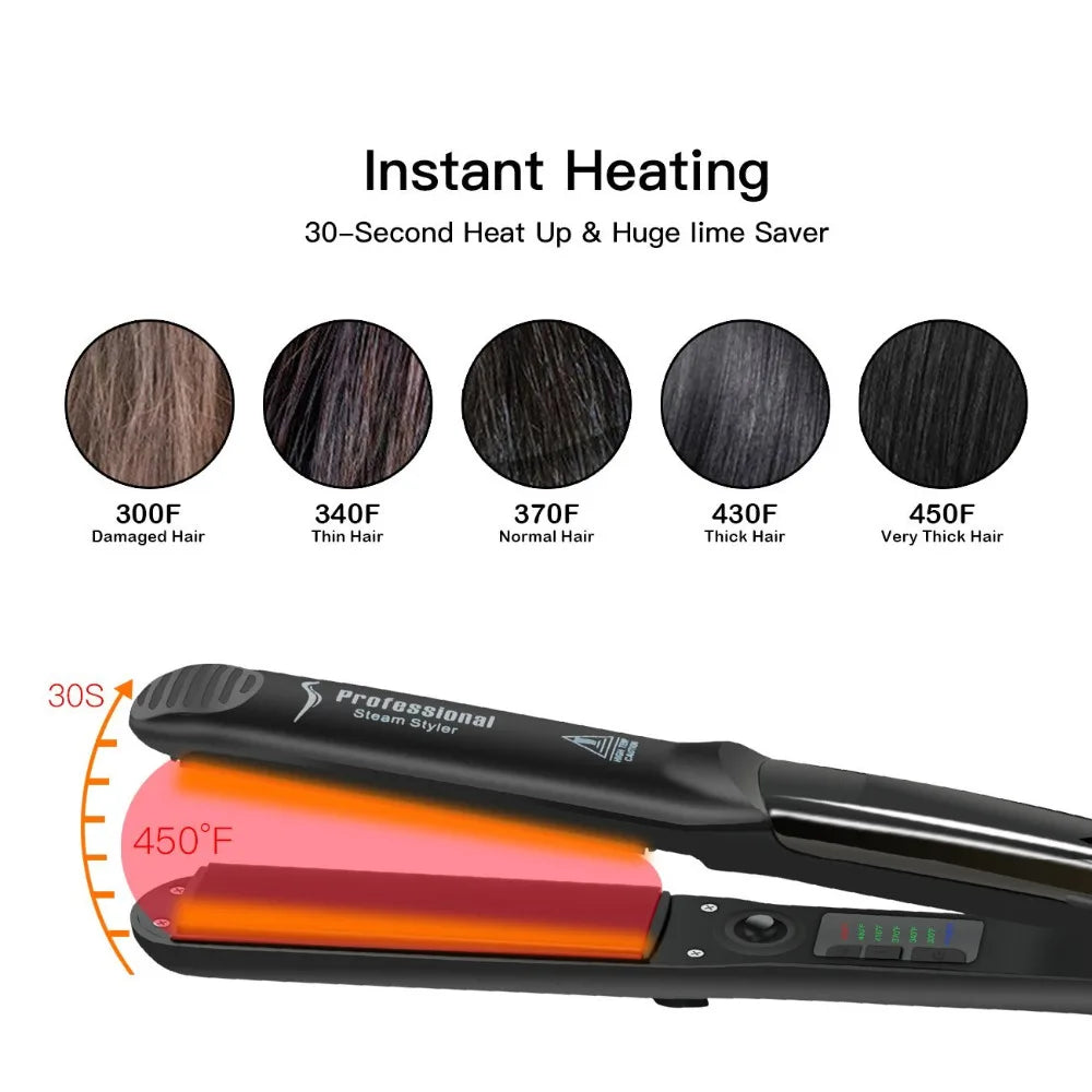 TEEK - Steam Ceramic Vapor Flat Iron HAIR TOOL theteekdotcom
