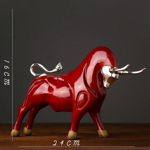 TEEK - Bold Bull Sculptures HOME DECOR theteekdotcom Red-A  
