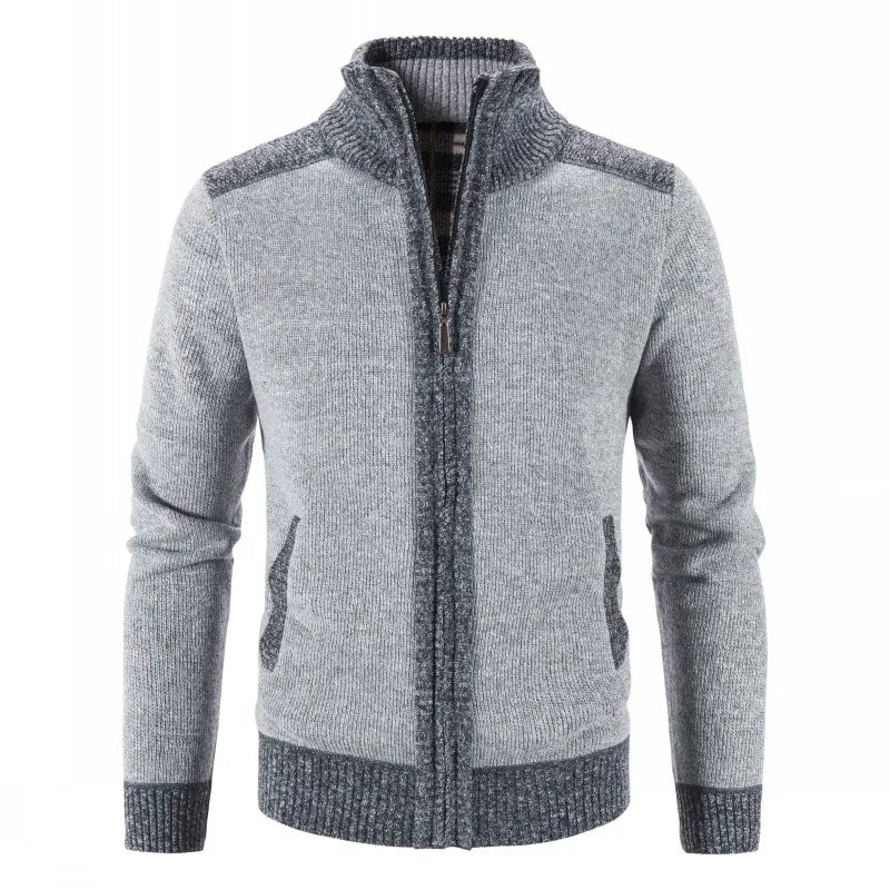 TEEK - Mens Patchwork Knitted Sweater Jacket JACKET theteekdotcom Gray US XS | Tag M 
