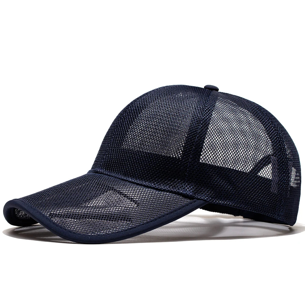 TEEK - Mesh Sun Cap Plus Size HAT theteekdotcom Navy 56-60cm/up to 24in 