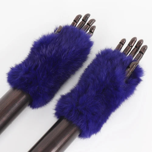 TEEK - Womens Natural Fluff Gloves Fingerless Gloves GLOVES theteekdotcom royal blue 20cm 