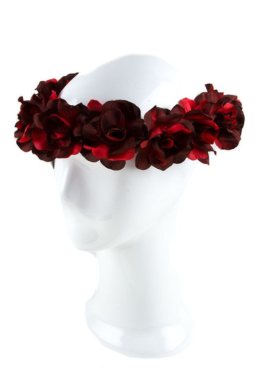 TEEK - VIBRANT BURGUNDY FLOWER CROWN HEADBAND TEEK FG   