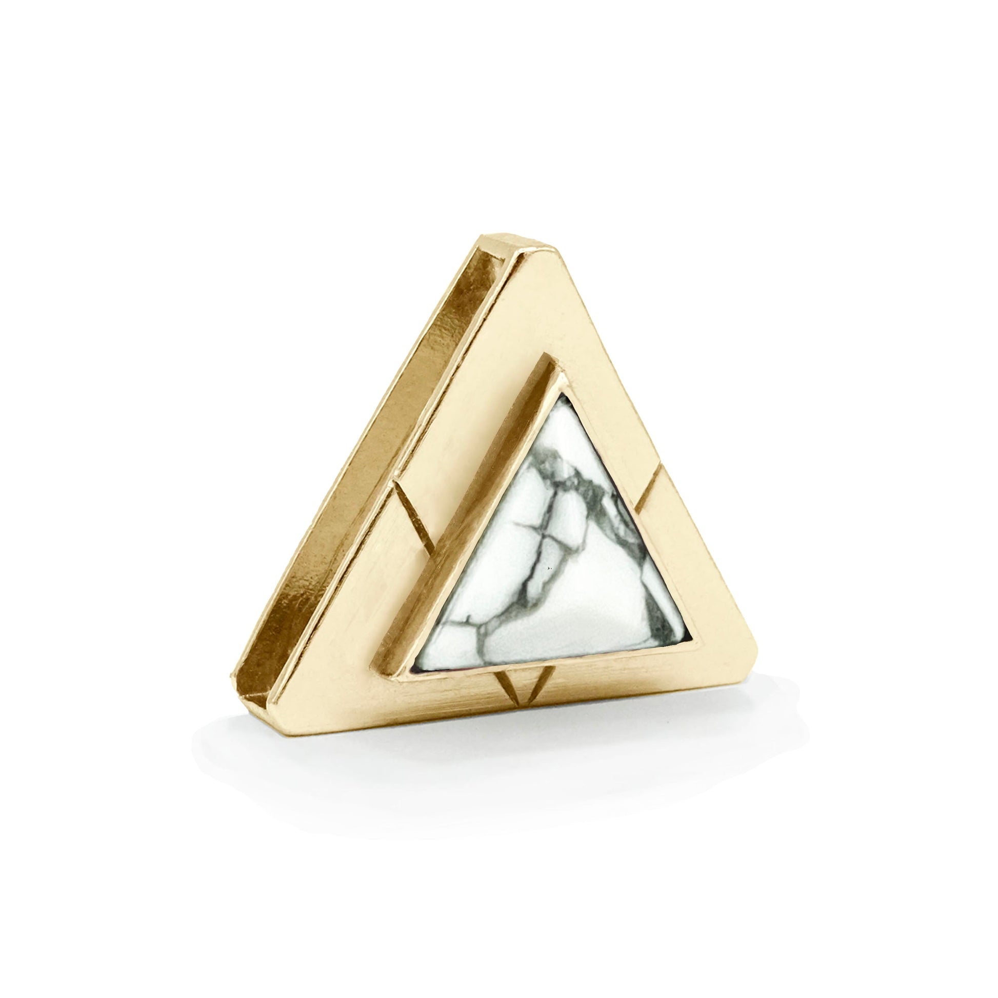 TEEK - Howlite Triangle Crystal Charm – Gold or Silver PET SUPPLIES TEEK DIP