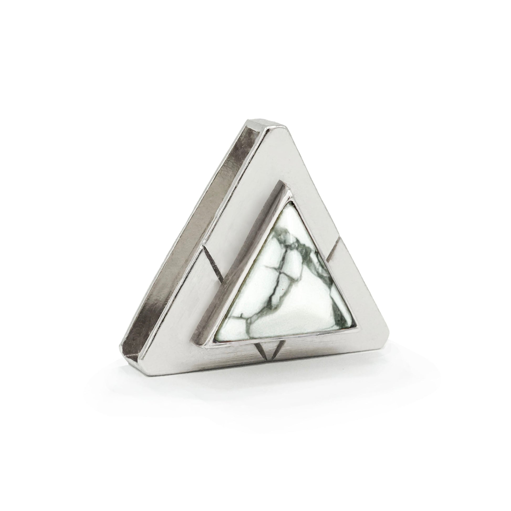 TEEK - Howlite Triangle Crystal Charm – Gold or Silver PET SUPPLIES TEEK DIP