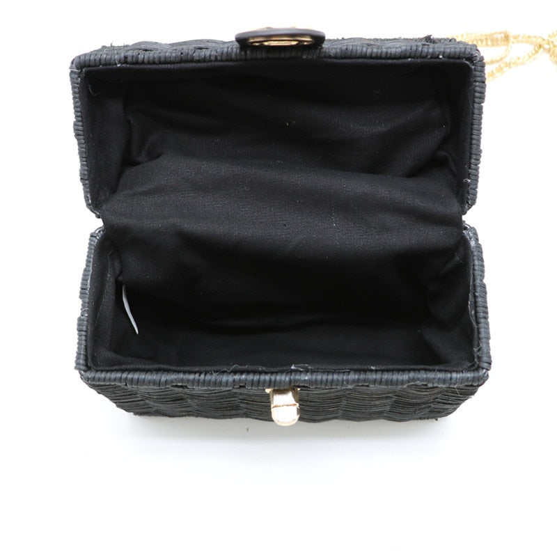 TEEK - Square Box Straw Handbag Bag theteekdotcom   