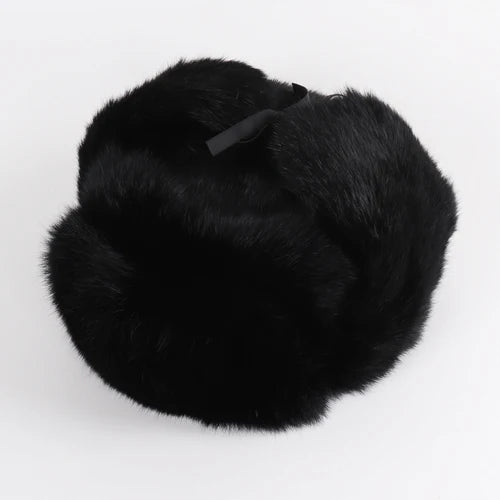 TEEK - Russian Rabbit Trapper Hats HAT theteekdotcom Black 22in/56cm