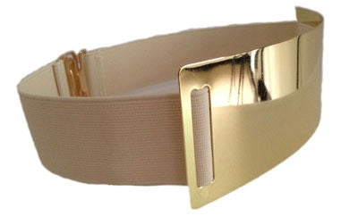 TEEK - Elastic Plated Belts BELT theteekdotcom 004 beige M 63cm to 80cm/24.8-31.5in 
