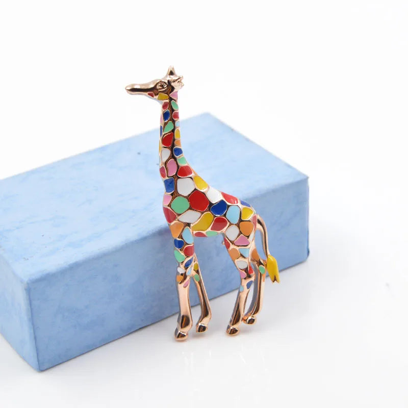 TEEK - Enamel Giraffe Brooch JEWELRY theteekdotcom