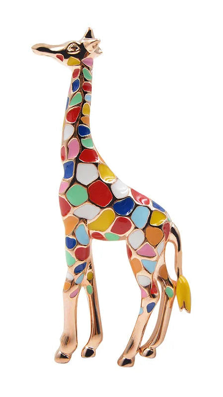 TEEK - Enamel Giraffe Brooch JEWELRY theteekdotcom mix