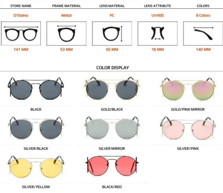 TEEK - Round Steampunk Blocker Sunglasses EYEGLASSES theteekdotcom   