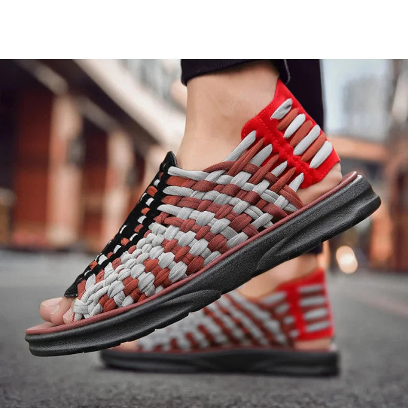 TEEK - Men Weaving Flat Non-slip Sandals SHOES theteekdotcom   