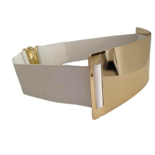 TEEK - Elastic Plated Belts BELT theteekdotcom 004 white gold M 63cm to 80cm/24.8-31.5in 