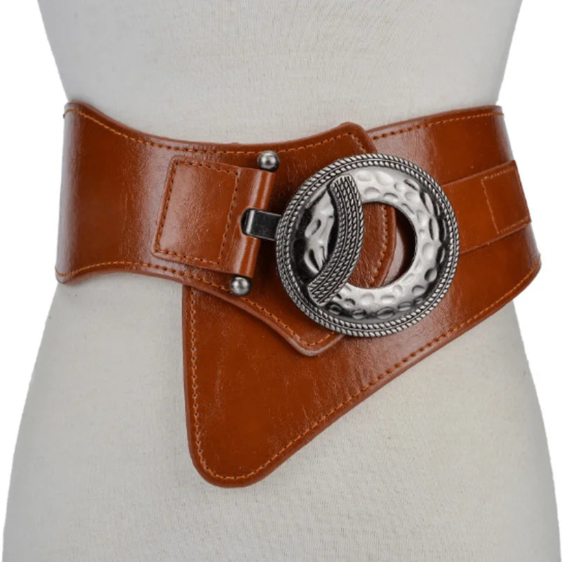 TEEK - Circle Buckle Stretch Belt BELT theteekdotcom brown 37in 