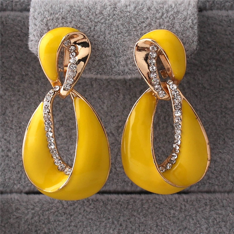 TEEK - Clip On  Rhinestone Dangle Earrings JEWELRY theteekdotcom   
