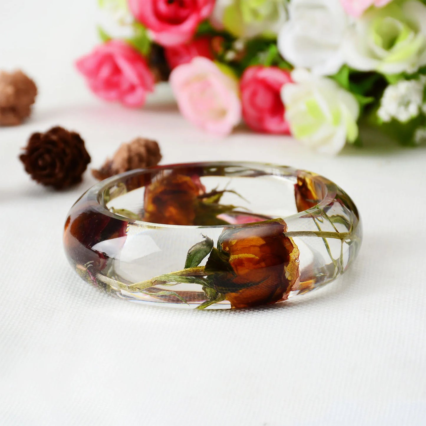 TEEK - Transparent Resin Real Dried Floral Bracelet JEWELRY theteekdotcom   