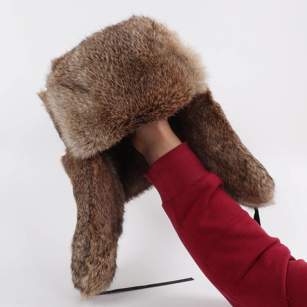 Soviet Rabbit Hat TEEK - Russian Rabbit Trapper Hats - TEEK