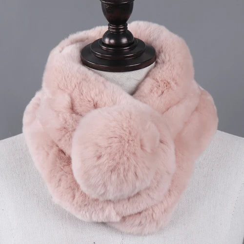 TEEK - Natural Rex Rabbit Ring Scarf SCARF theteekdotcom dark pink 25.5in