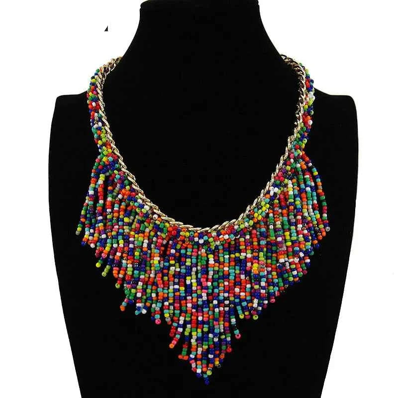 TEEK - Fashion Big Bohemia Ethnic Bead Tassel Necklace JEWELRY theteekdotcom