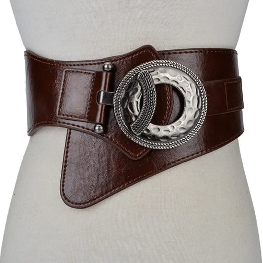 TEEK - Circle Buckle Stretch Belt BELT theteekdotcom coffee 37in 