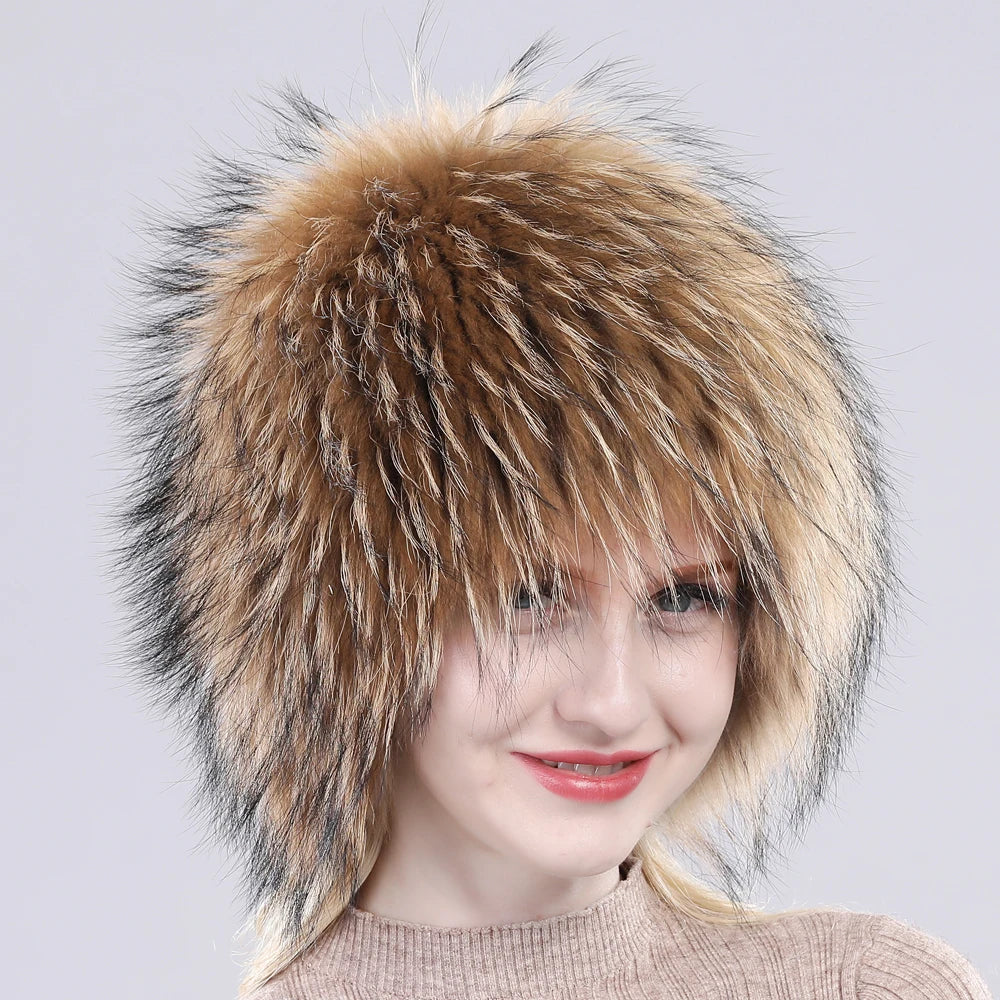 TEEK - Winter Real Fluff Knitted Women Hat HAT theteekdotcom   