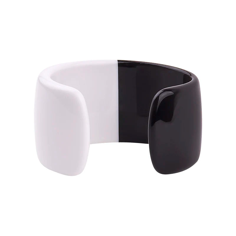 TEEK - Half Vintage Resin Cuff Bracelet Bangle JEWELRY theteekdotcom white  