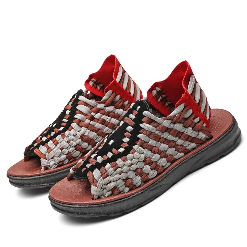 TEEK - Men Weaving Flat Non-slip Sandals SHOES theteekdotcom   