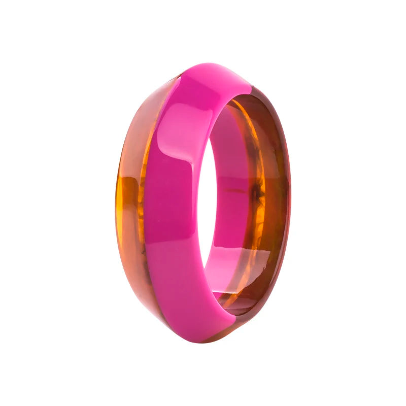 TEEK - Abstract Acrylic Cuff Bangles Bracelet JEWELRY theteekdotcom pink  