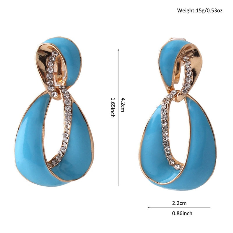 TEEK - Clip On  Rhinestone Dangle Earrings JEWELRY theteekdotcom   