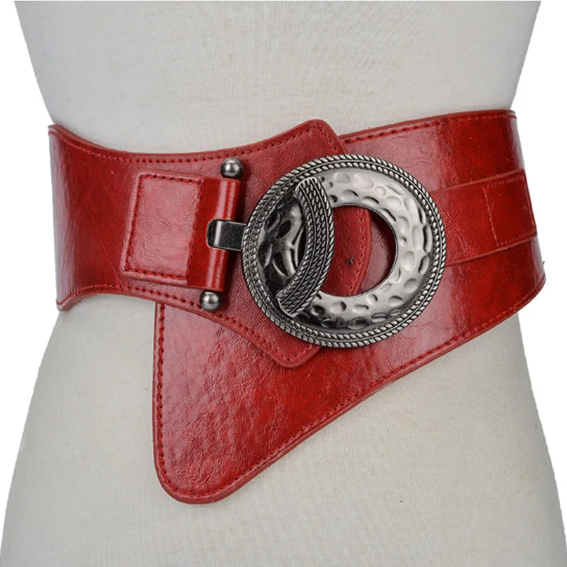 TEEK - Circle Buckle Stretch Belt BELT theteekdotcom red 33.5in 