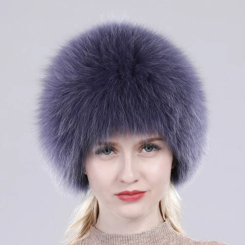 TEEK - Winter Real Fluff Knitted Women Hat HAT theteekdotcom Blue  