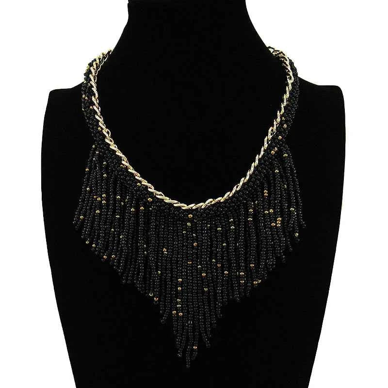 TEEK - Fashion Big Bohemia Ethnic Bead Tassel Necklace JEWELRY theteekdotcom