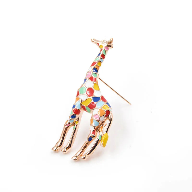 TEEK - Enamel Giraffe Brooch JEWELRY theteekdotcom