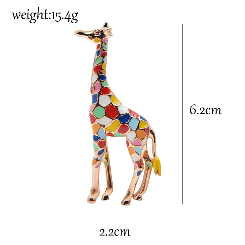 TEEK - Enamel Giraffe Brooch JEWELRY theteekdotcom