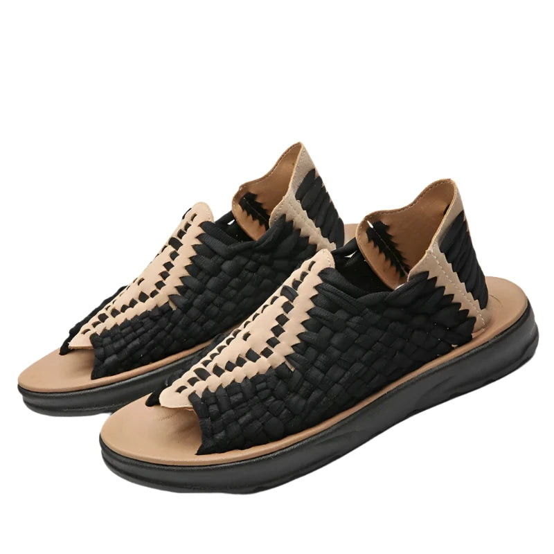 TEEK - Men Weaving Flat Non-slip Sandals SHOES theteekdotcom Beige 7.5 