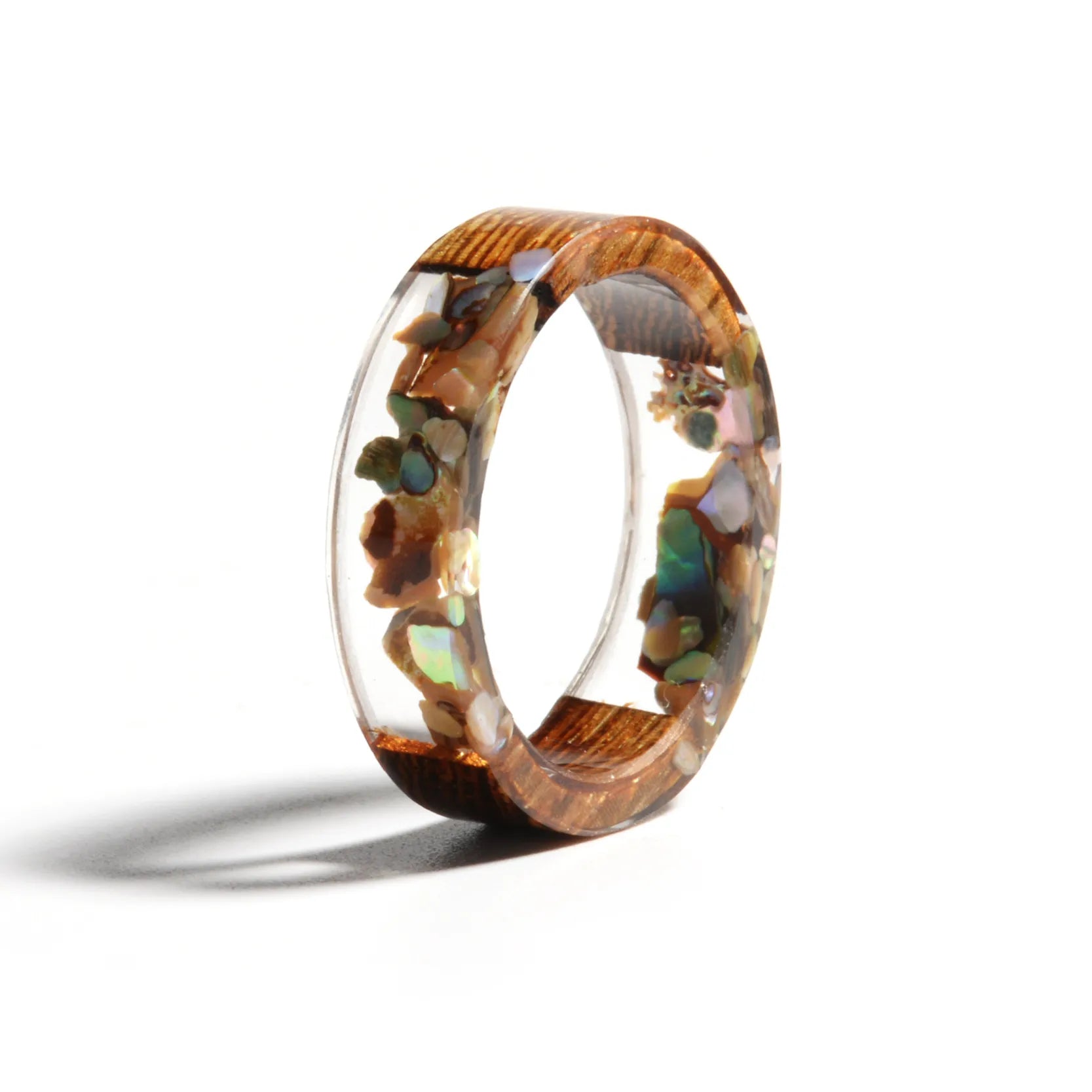 TEEK - Wood Resin Handmade Dried Flower Ring JEWELRY theteekdotcom F 17mm | US 6.5 