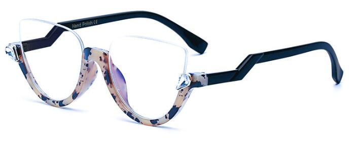 TEEK - Vintage Half Frame Cat Eye Eyewear EYEGLASSES theteekdotcom C7 dai mao clear  