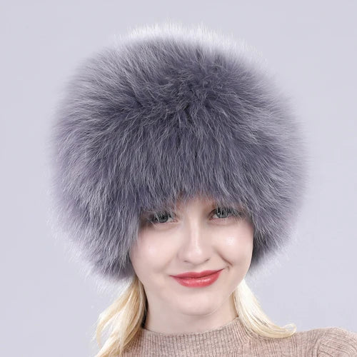 TEEK - Winter Real Fluff Knitted Women Hat HAT theteekdotcom Grey  